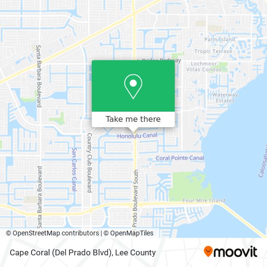 Mapa de Cape Coral (Del Prado Blvd)