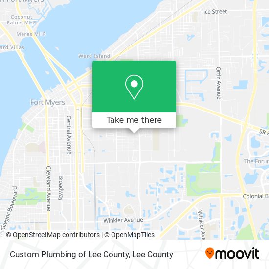Custom Plumbing of Lee County map