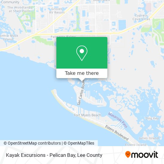Kayak Excursions - Pelican Bay map