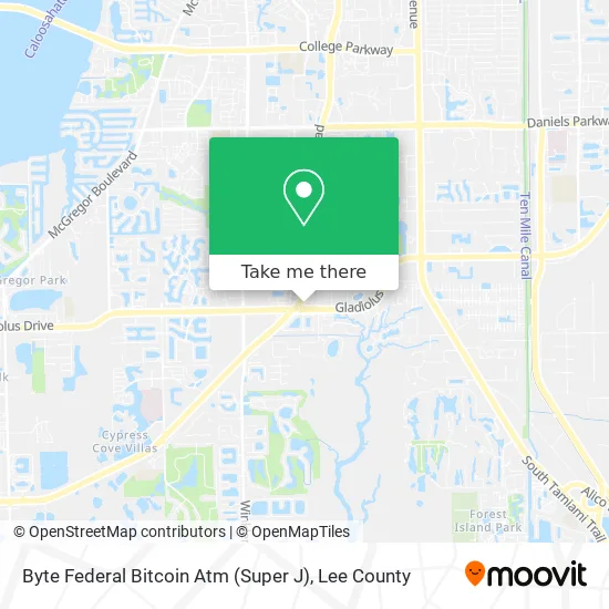 Byte Federal Bitcoin Atm (Super J) map