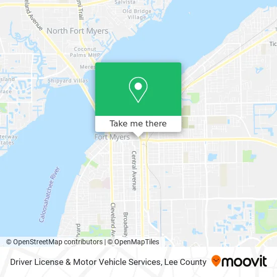 Driver License & Motor Vehicle Services map