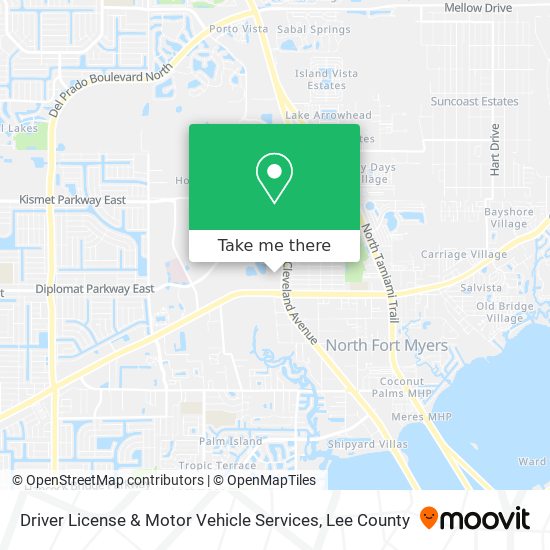 Driver License & Motor Vehicle Services map