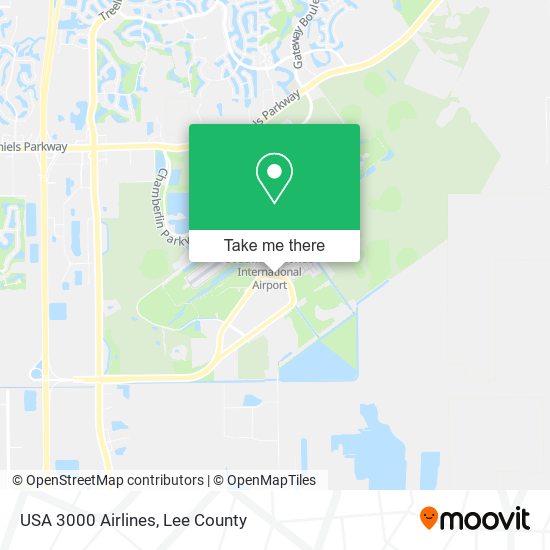 USA 3000 Airlines map