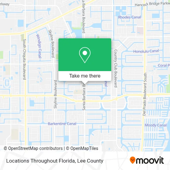 Locations Throughout Florida map