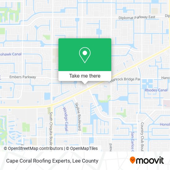 Cape Coral Roofing Experts map