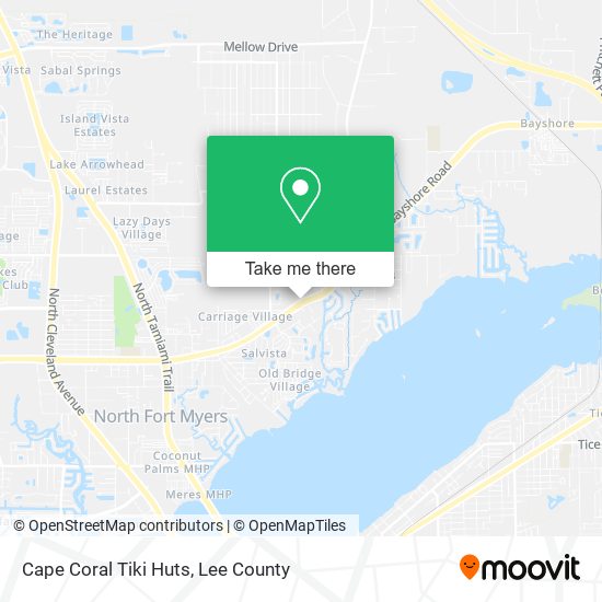 Cape Coral Tiki Huts map