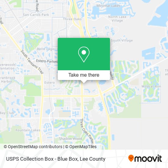 Mapa de USPS Collection Box - Blue Box