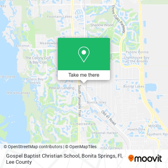 Mapa de Gospel Baptist Christian School, Bonita Springs, Fl