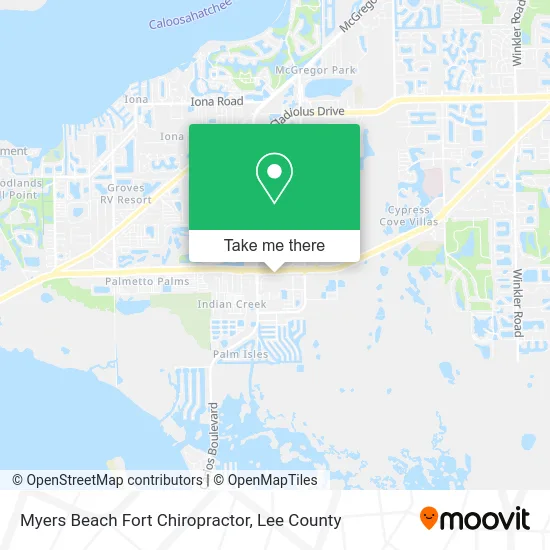 Myers Beach Fort Chiropractor map