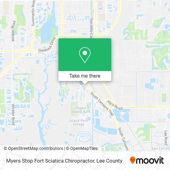 Myers Stop Fort Sciatica Chiropractor map