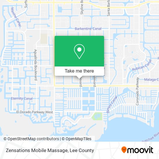 Mapa de Zensations Mobile Massage