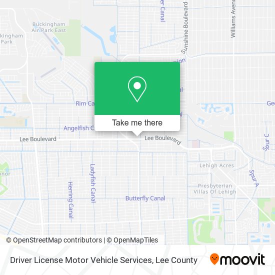 Driver License Motor Vehicle Services map