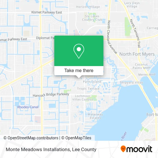 Monte Meadows Installations map