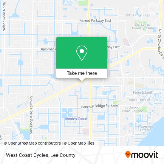 West Coast Cycles map