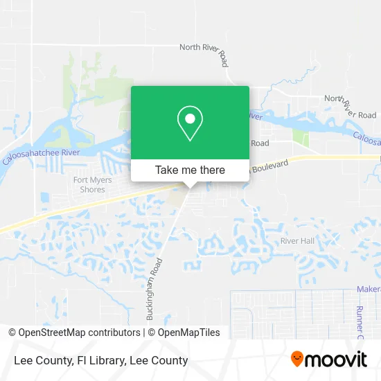 Lee County, Fl Library map