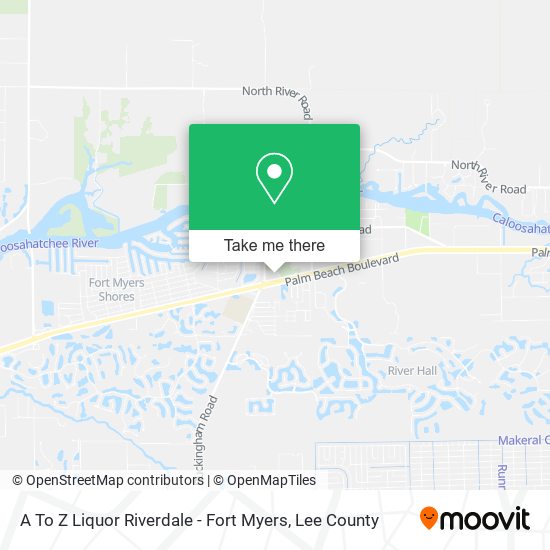 Mapa de A To Z Liquor Riverdale - Fort Myers