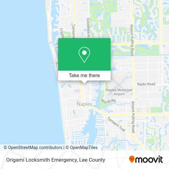 Origami Locksmith Emergency map