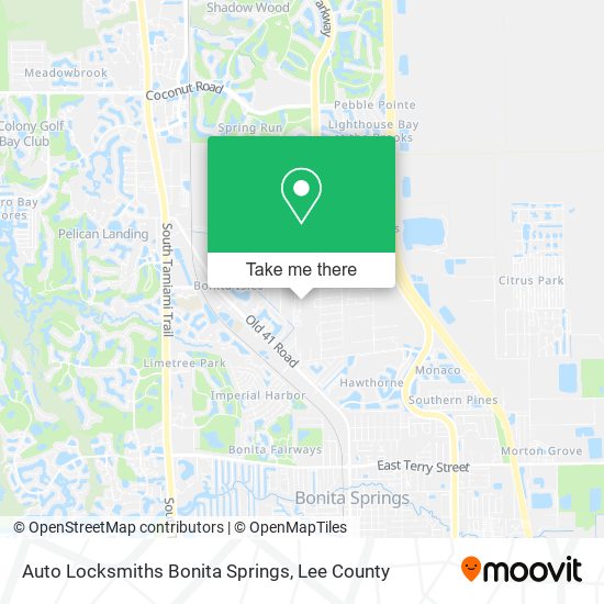 Auto Locksmiths Bonita Springs map