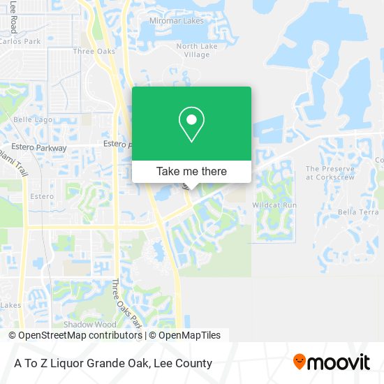 Mapa de A To Z Liquor Grande Oak