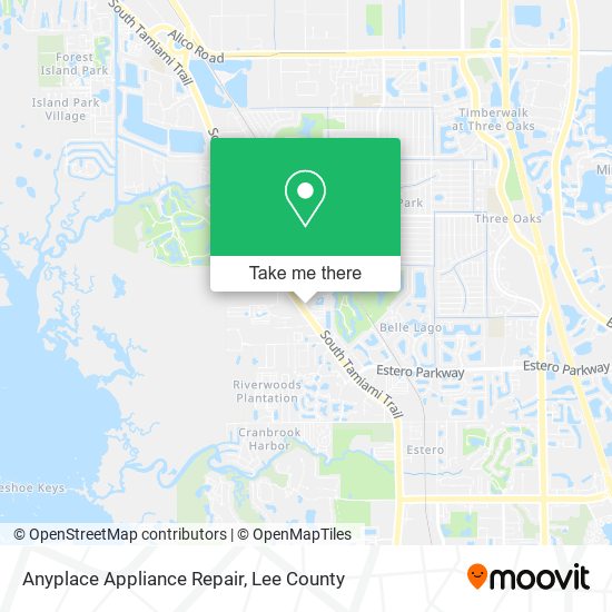 Mapa de Anyplace Appliance Repair