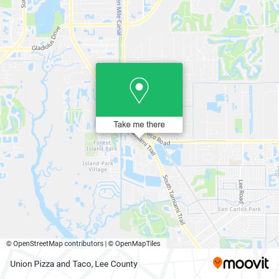 Union Pizza and Taco map
