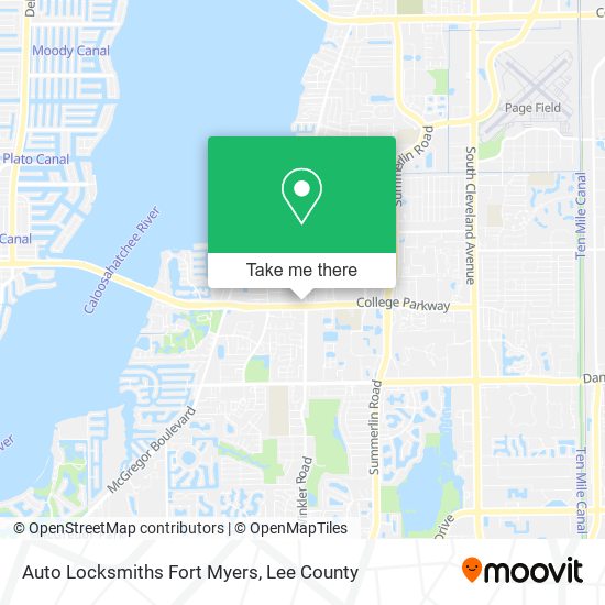 Auto Locksmiths Fort Myers map