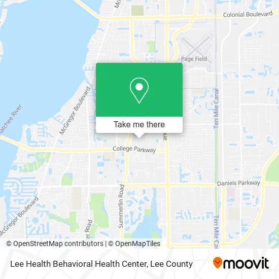 Mapa de Lee Health Behavioral Health Center
