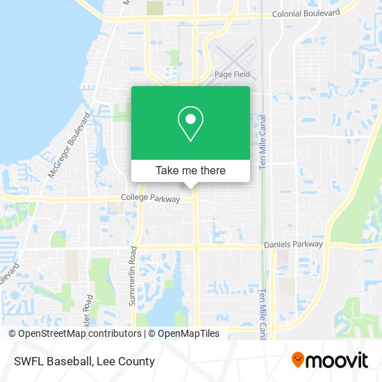 Mapa de SWFL Baseball