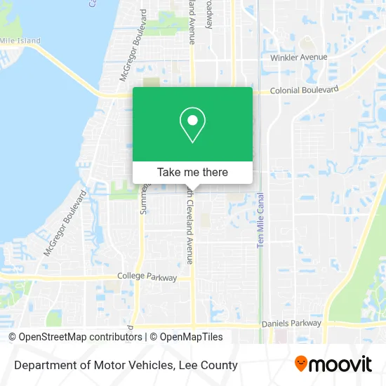 Department of Motor Vehicles map