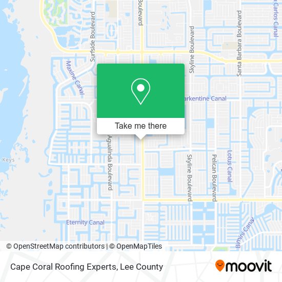 Cape Coral Roofing Experts map