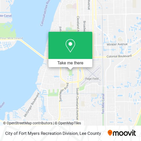 City of Fort Myers Recreation Division map
