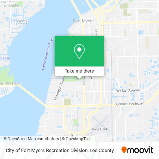 City of Fort Myers Recreation Division map