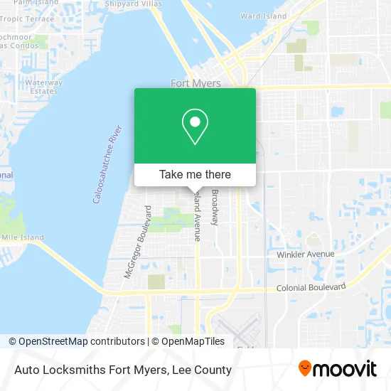 Auto Locksmiths Fort Myers map