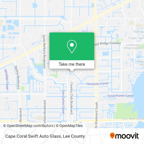 Cape Coral Swift Auto Glass map