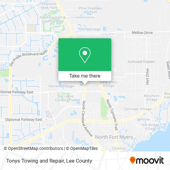 Mapa de Tonys Towing and Repair