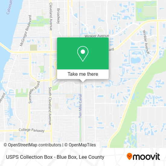 USPS Collection Box - Blue Box map