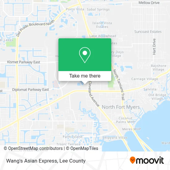 Wang's Asian Express map
