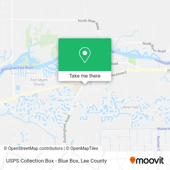 USPS Collection Box - Blue Box map