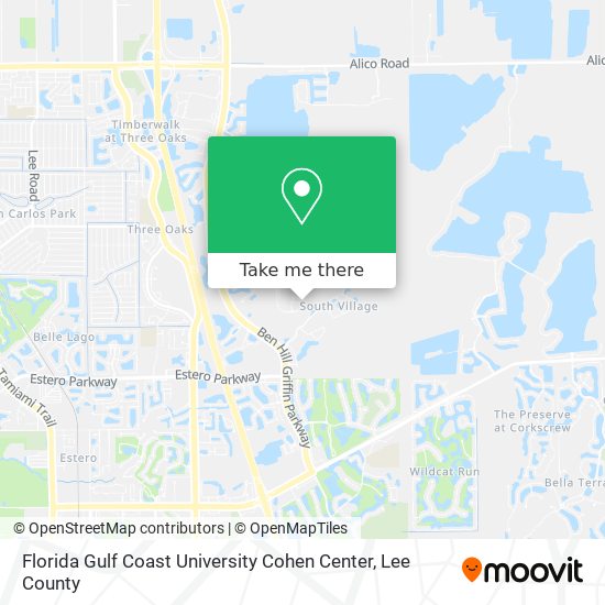 Mapa de Florida Gulf Coast University Cohen Center