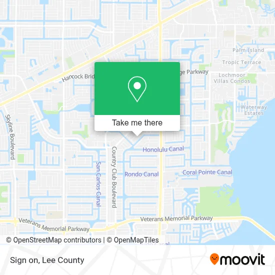 Sign on map