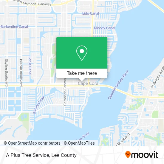 A Plus Tree Service map