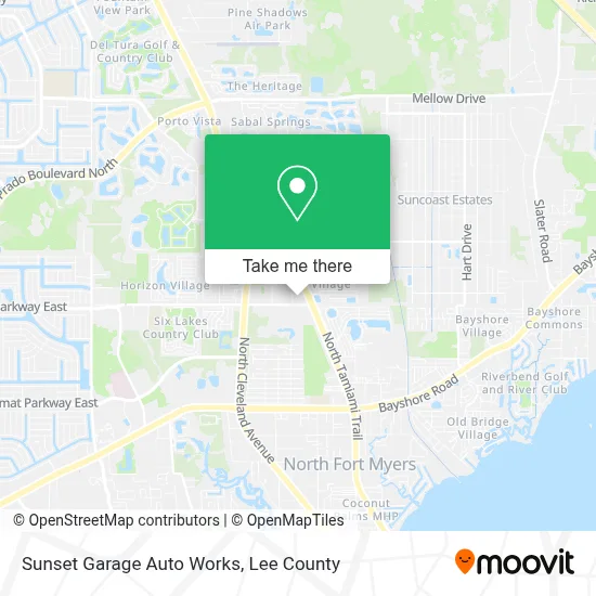 Sunset Garage Auto Works map
