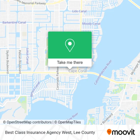 Best Class Insurance Agency West map