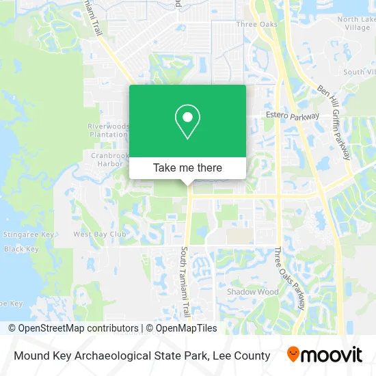 Mound Key Archaeological State Park map