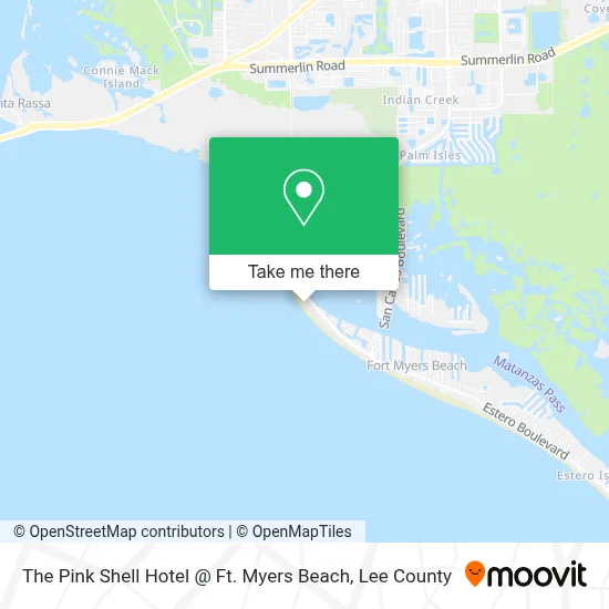 The Pink Shell Hotel @ Ft. Myers Beach map