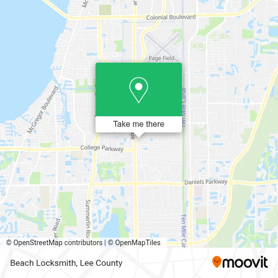 Beach Locksmith map