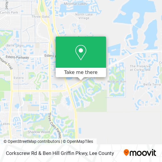 Mapa de Corkscrew Rd & Ben Hill Griffin Pkwy