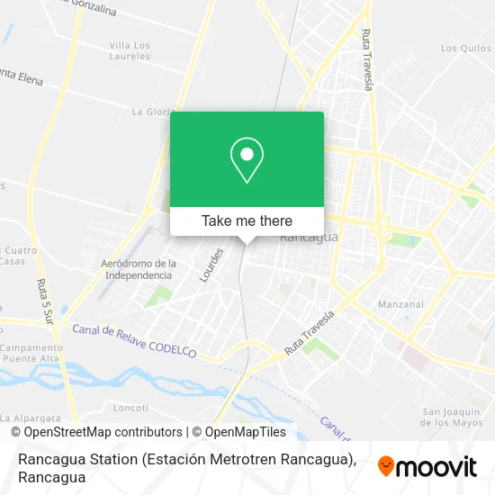 Mapa de Rancagua Station (Estación Metrotren Rancagua)