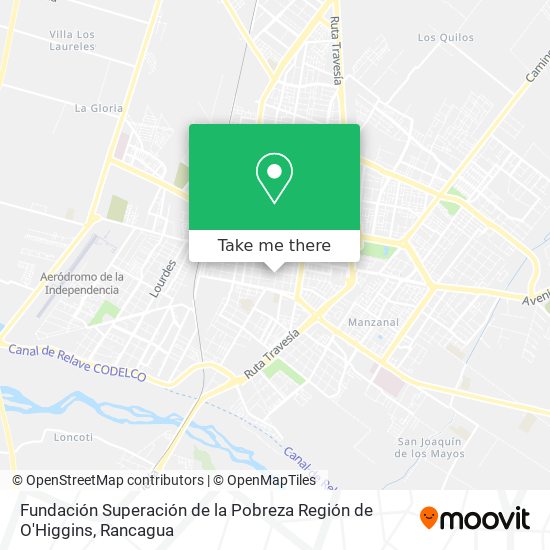 Mapa de Fundación Superación de la Pobreza Región de O'Higgins