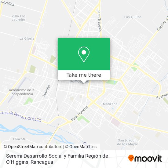 Seremi Desarrollo Social y Familia Región de O'Higgins map